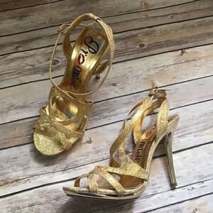 Promise Gold Strappy Heels